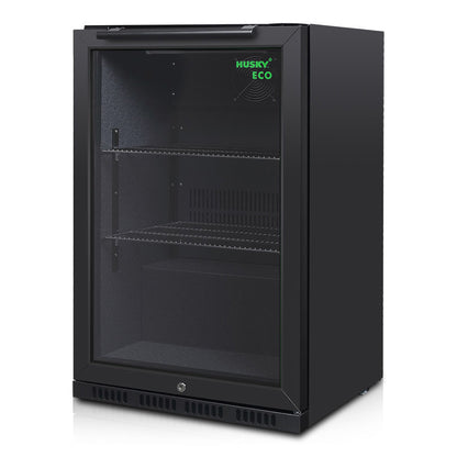 Husky 90L Eco Single Door Homebar Drinks Chiller in Black