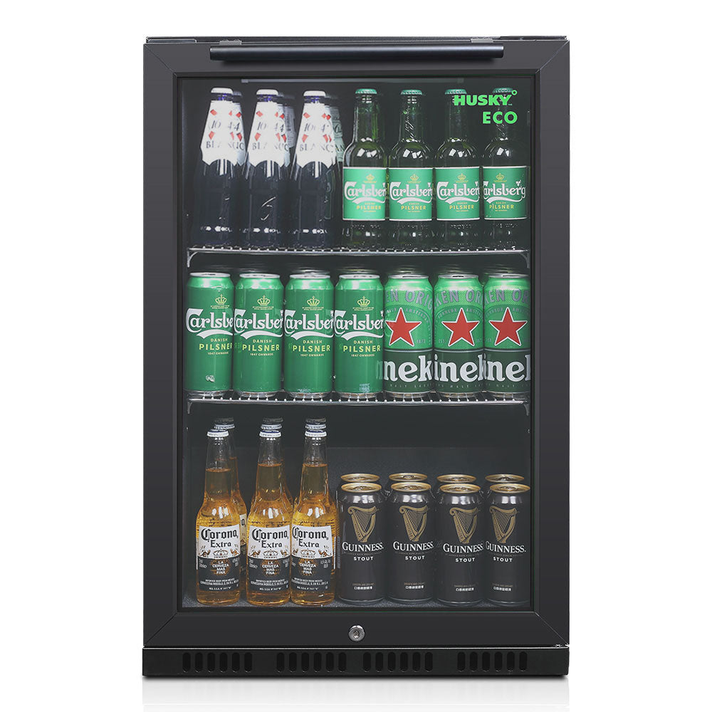 Husky 90L Eco Single Door Homebar Drinks Chiller in Black