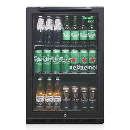 Husky 90L Eco Single Door Homebar Drinks Chiller in Black