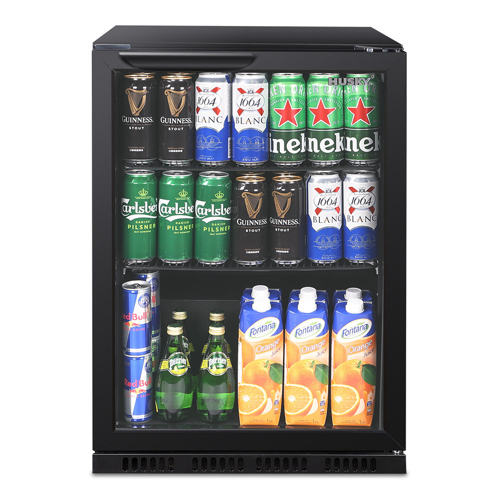 Husky 122L Single Door Homebar Drinks Chiller in Black