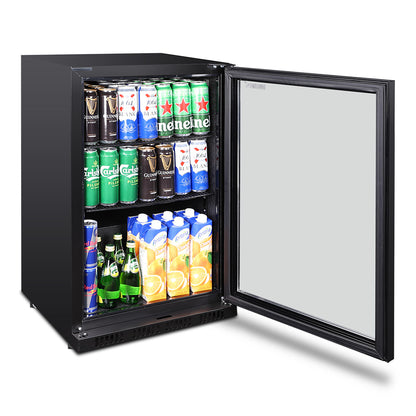Husky 122L Single Door Homebar Drinks Chiller in Black