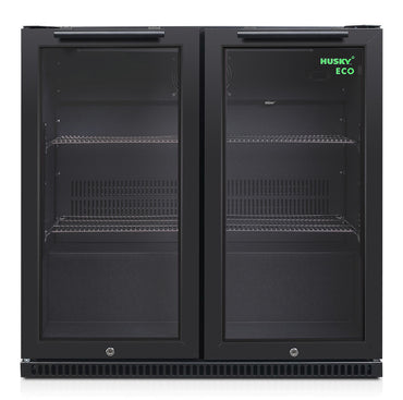 Husky 173L Eco Double Door Back Bar Drinks Chiller in Black