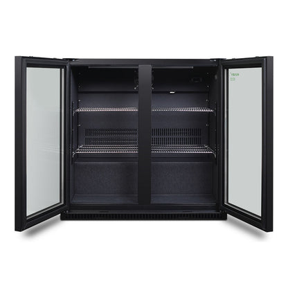 Husky 173L Eco Double Door Back Bar Drinks Chiller in Black