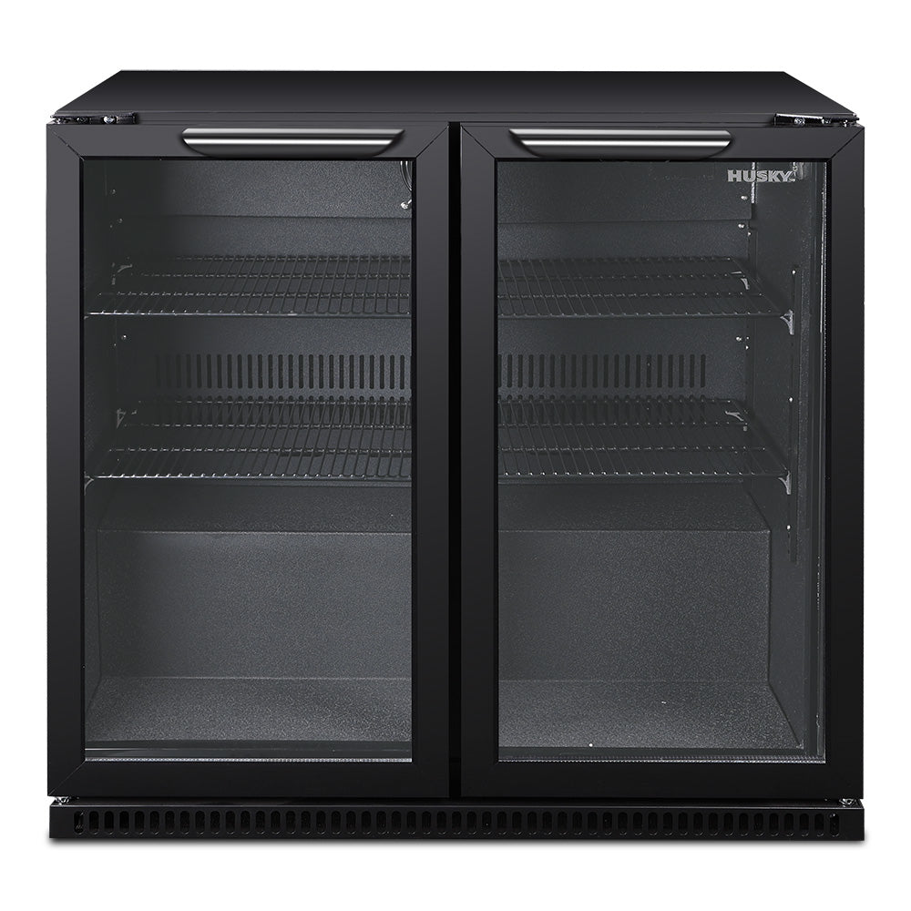 Husky 203L Double Door Homebar Drinks Chiller in Black