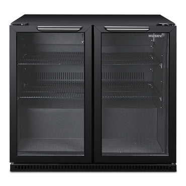 Husky 203L Double Door Homebar Drinks Chiller in Black