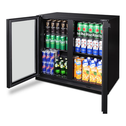 Husky 203L Double Door Homebar Drinks Chiller in Black