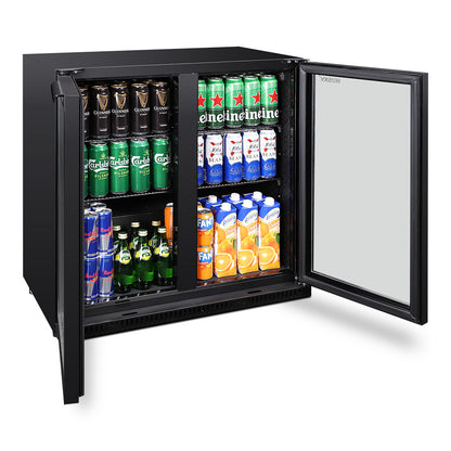 Husky 203L Double Door Homebar Drinks Chiller in Black