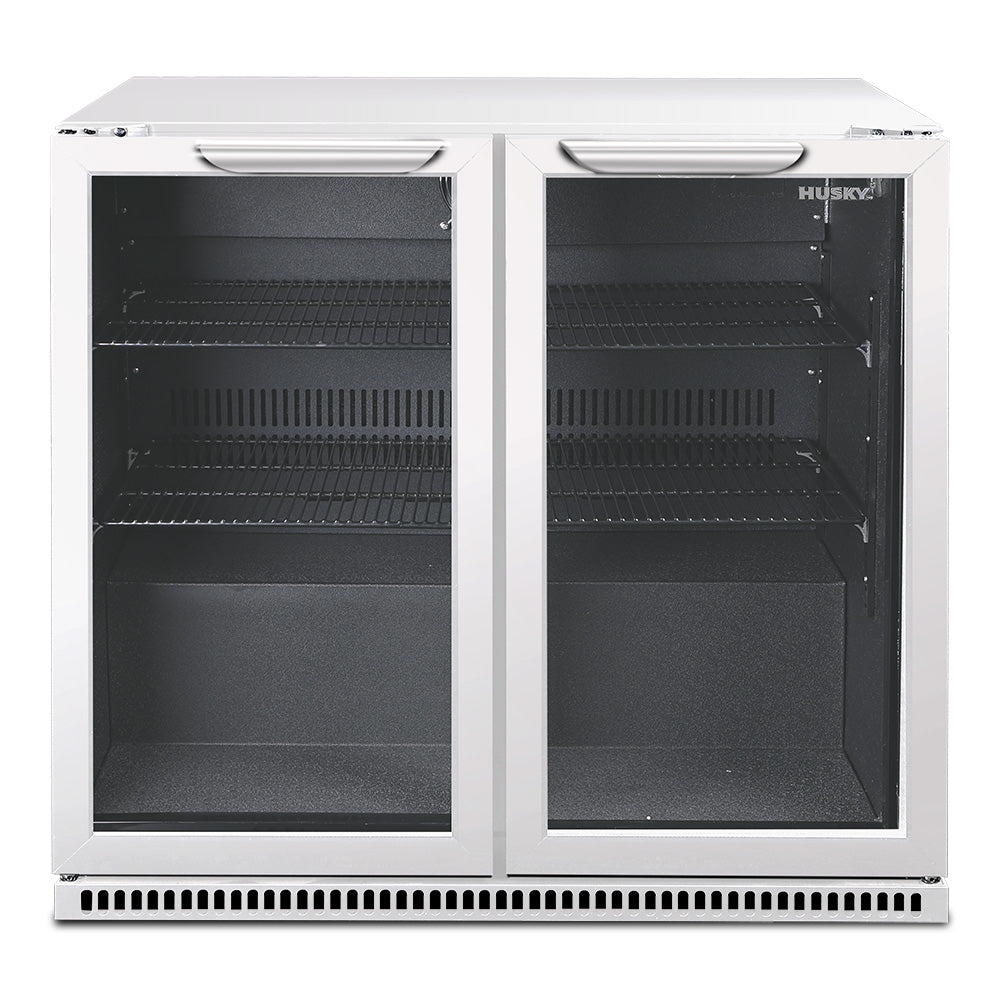 Husky 203L Double Door Homebar Drinks Chiller in White