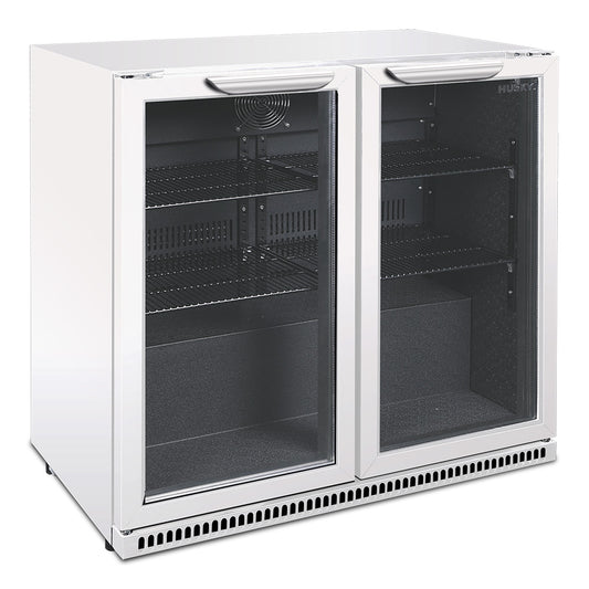Husky 203L Double Door Homebar Drinks Chiller in White