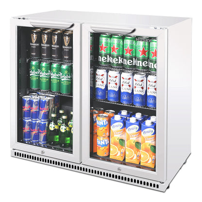 Husky 203L Double Door Homebar Drinks Chiller in White