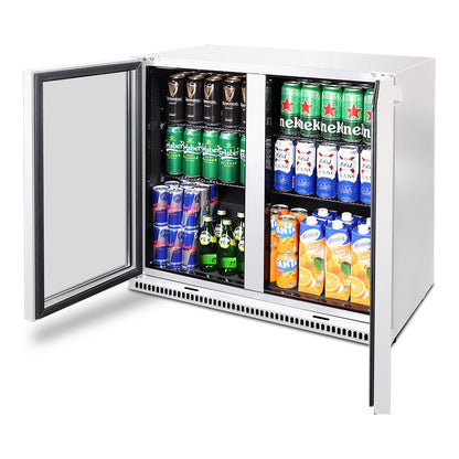 Husky 203L Double Door Homebar Drinks Chiller in White
