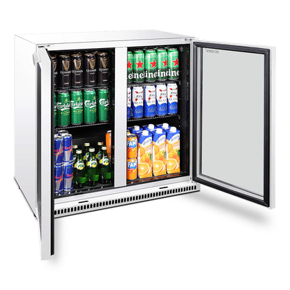Husky 203L Double Door Homebar Drinks Chiller in White