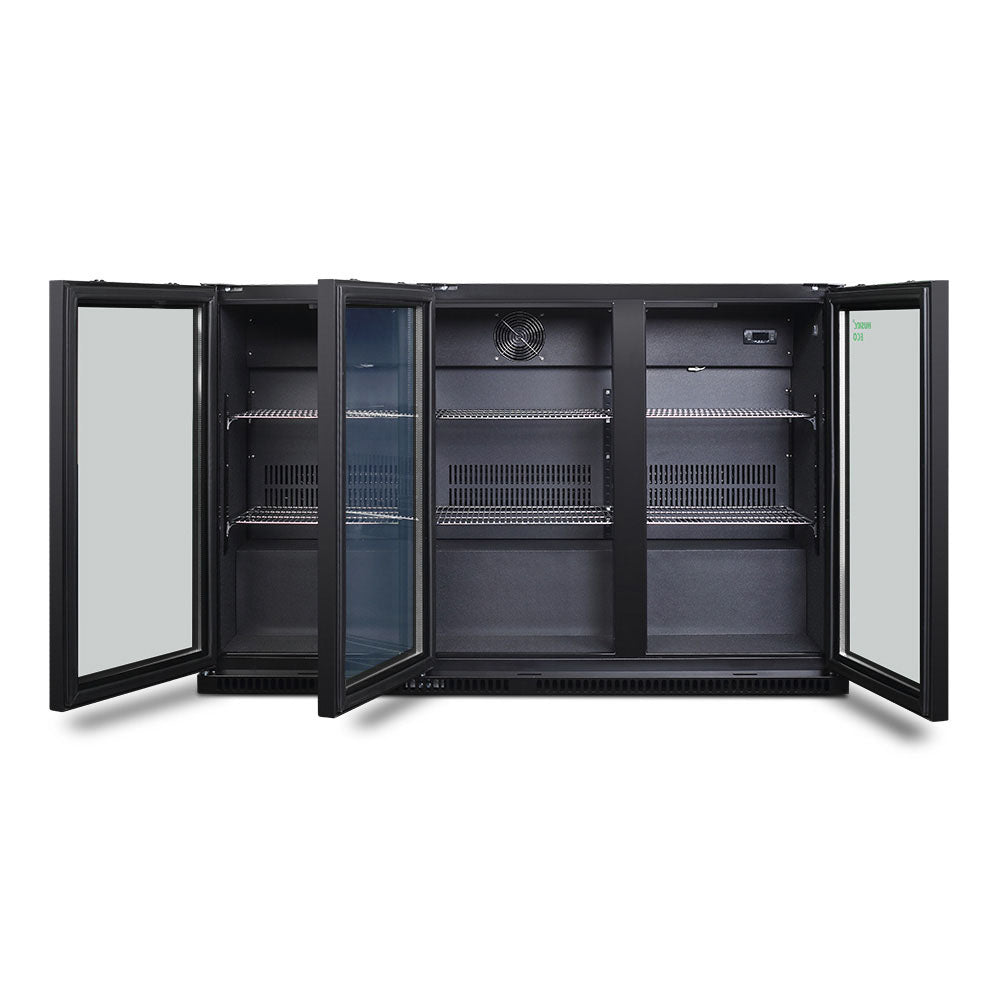Husky 280L Eco Triple Door Back Bar Drinks Chiller in Black