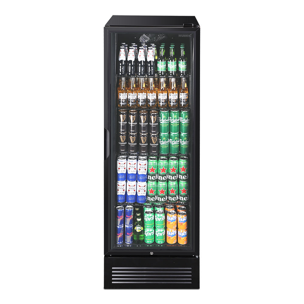 Husky 435L Single Door Homebar Drinks Chiller in Black