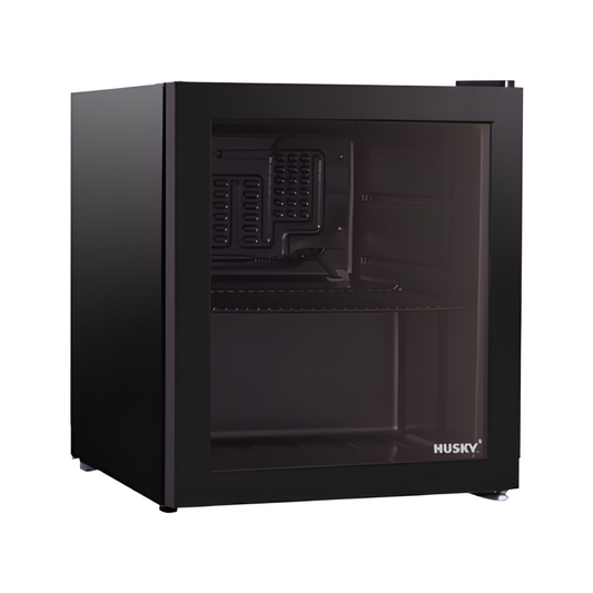 Husky 48L Mini Glass Door Bar Fridge in Black