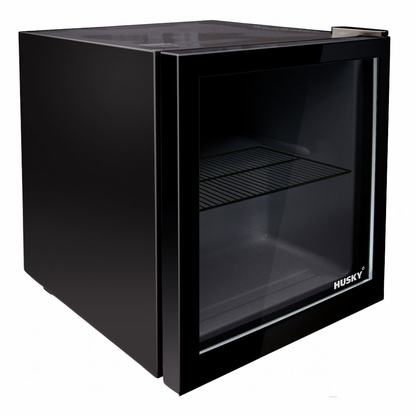 Husky 48L Mini Glass Door Bar Fridge in Black