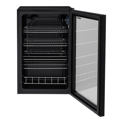 Husky 130L Indoor Bar Fridge With Anti-Condensation Glass Door in Black