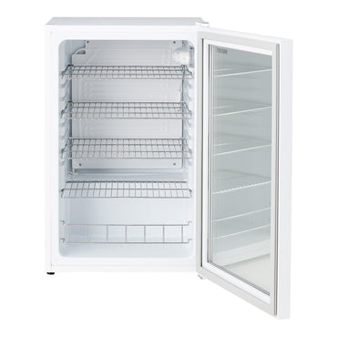 Husky 130L Indoor Bar Fridge With Anti-Condensation Glass Door in White