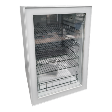 Husky 130L Indoor Bar Fridge With Anti-Condensation Glass Door in White (HUS130HDWH)