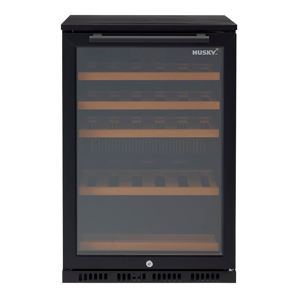 Husky Alfresco Single Zone Anti Condensation Wine Fridge in Black