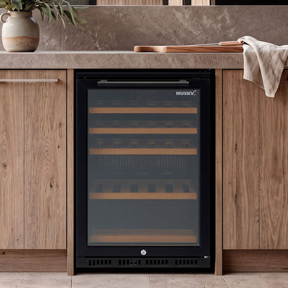 Husky Alfresco Single Zone Anti Condensation Wine Fridge in Black