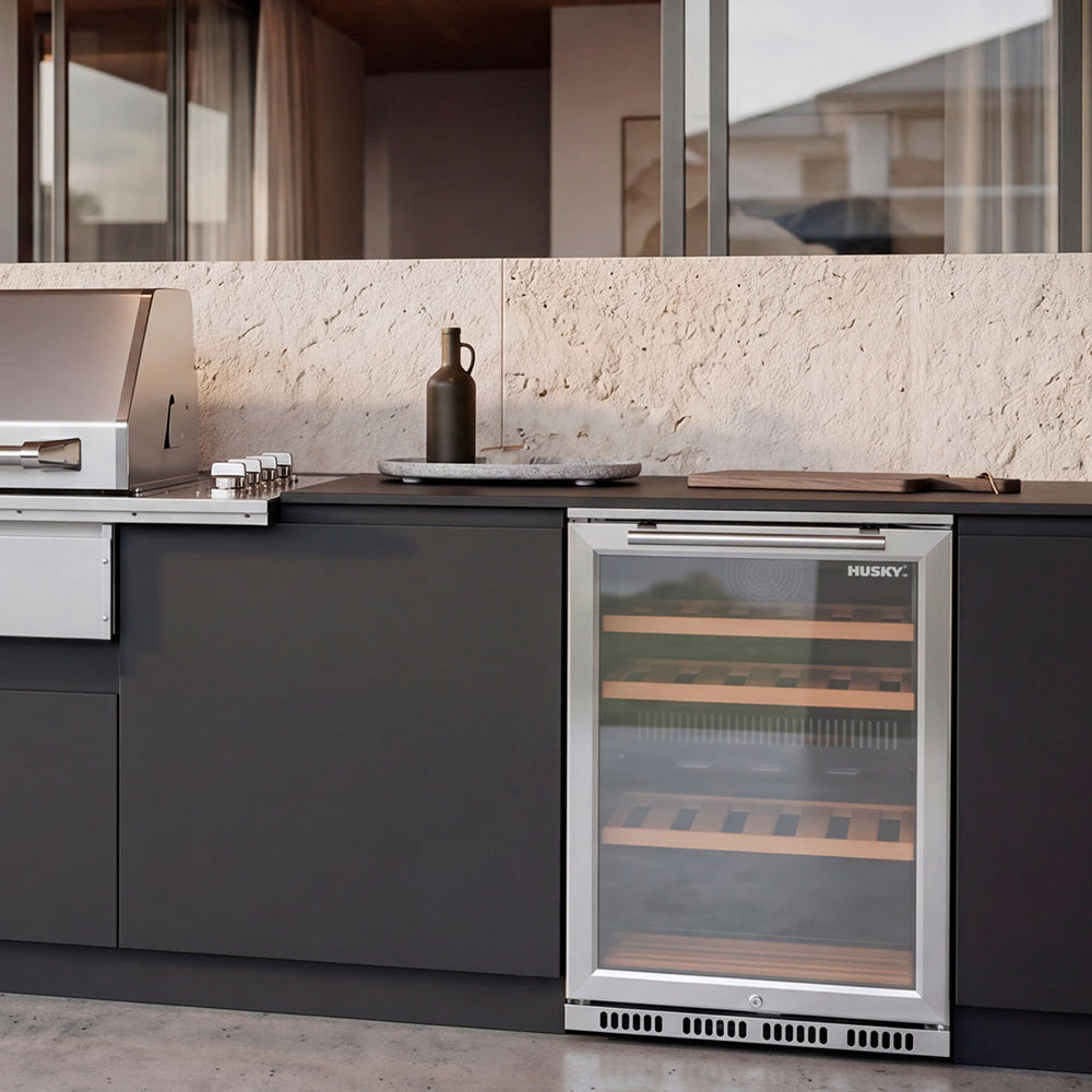 Alfresco Single Zone Anti Condensation Wine Fridge in Stainless Steel