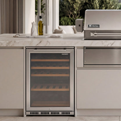Alfresco Single Zone Anti Condensation Wine Fridge in Stainless Steel