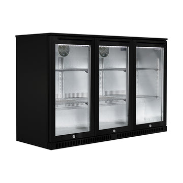 Husky 307L Triple Door Alfresco Drinks Chiller With Anti-Condensation Doors In Black (ALF-C3-BLK-840)