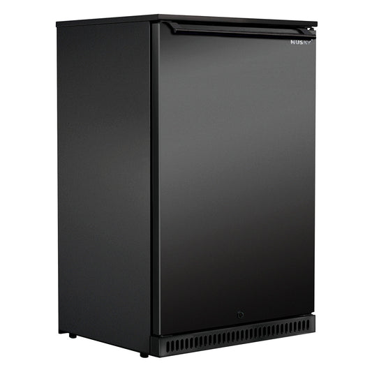 Husky 118L Single Solid Door Alfresco Fridge in Black