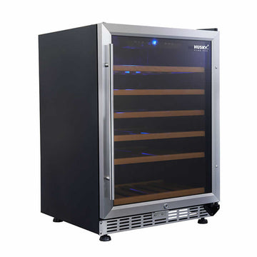 Husky Vino Pro 154L Single Zone Under Counter Wine Fridge in S/Steel Door Trim (HUS-WC54S-ZY)
