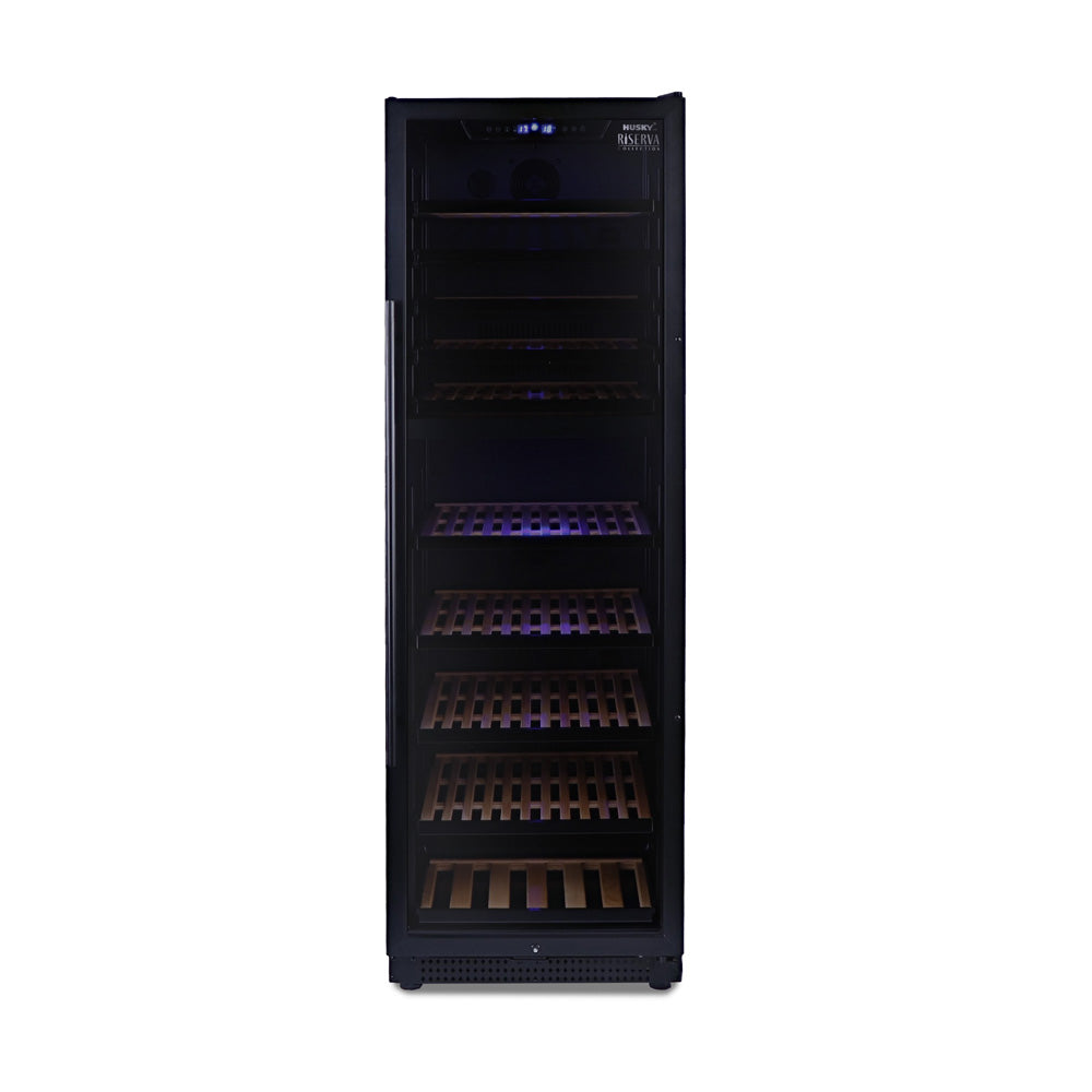 Husky Riserva 450L Dual Zone Freestanding Wine Fridge in Matte Black (HUSWS168DMBZY)