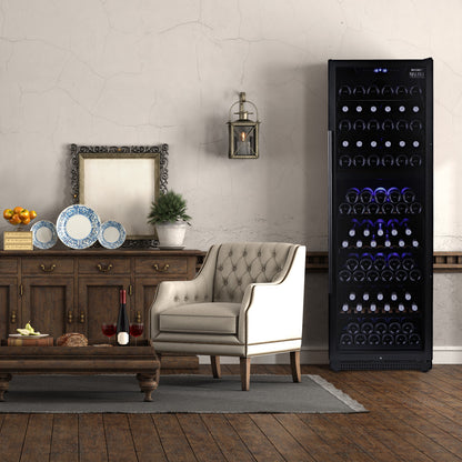 Husky Riserva 450L Dual Zone Freestanding Wine Fridge in Matte Black (HUSWS168DMBZY)