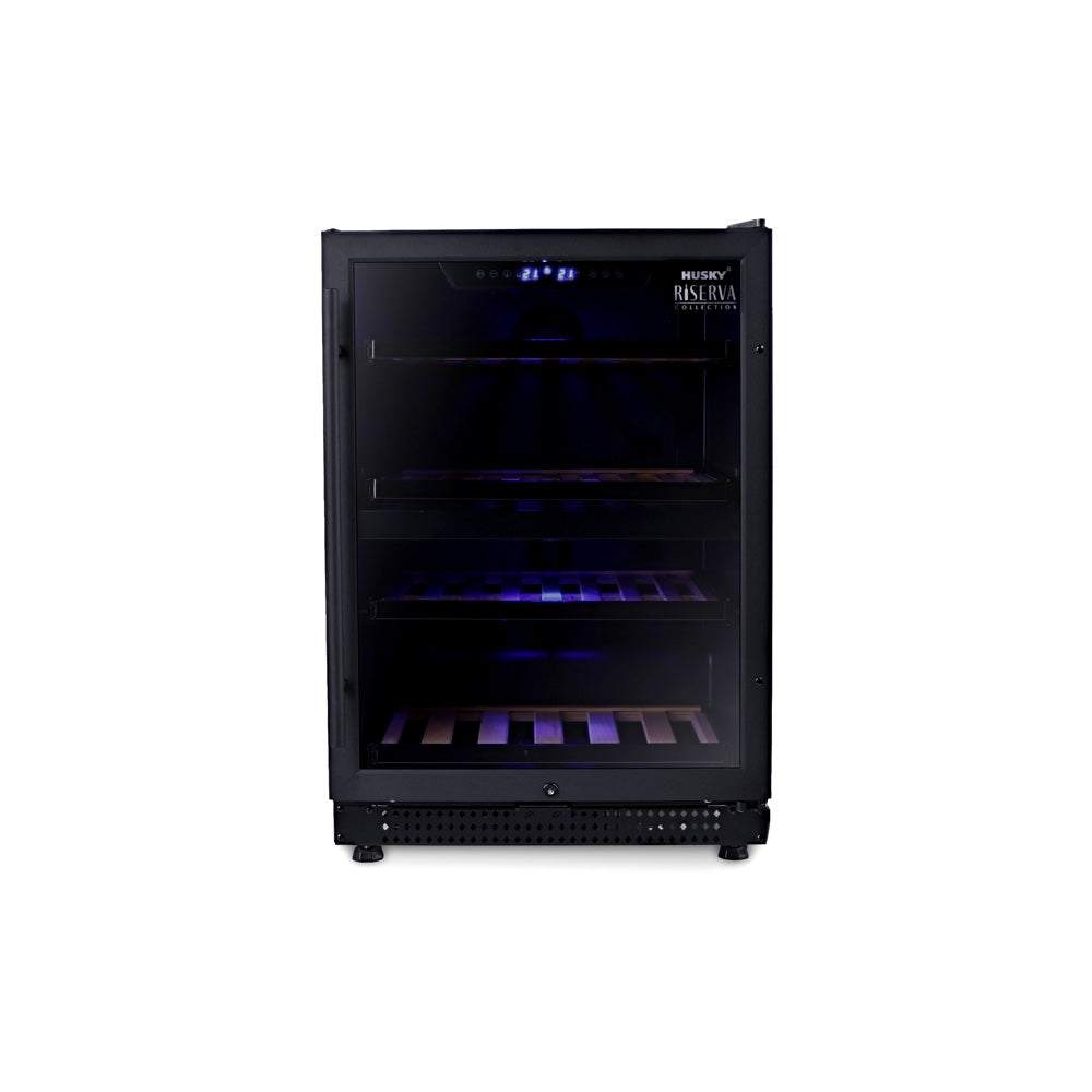 Husky Riserva 154L Dual Zone Wine Fridge in Matte Black (HUSWS54DMBZY)