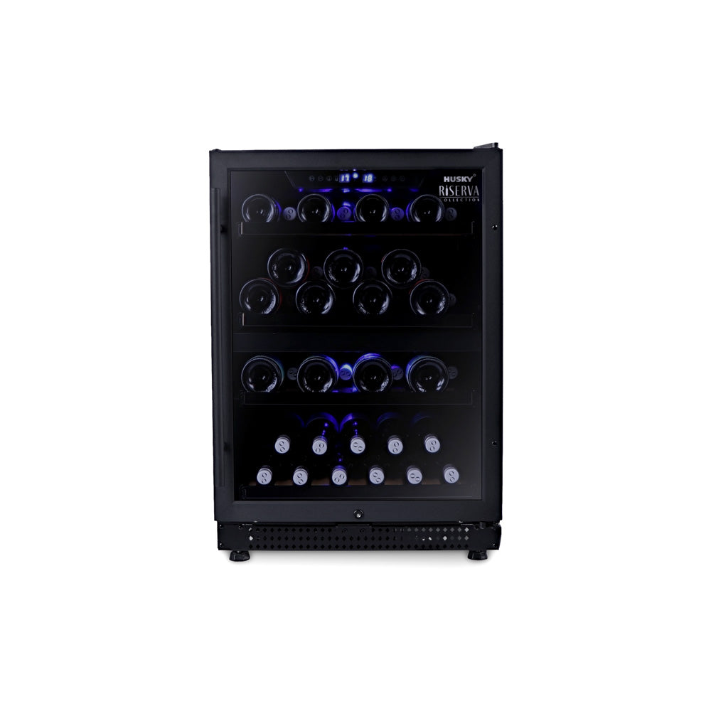 Husky Riserva 154L Dual Zone Wine Fridge in Matte Black (HUSWS54DMBZY)