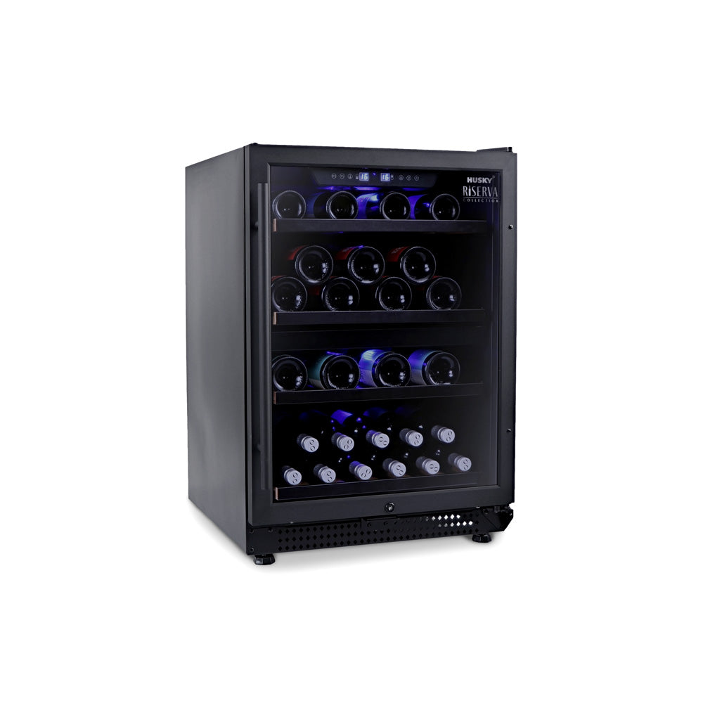 Husky Riserva 154L Dual Zone Wine Fridge in Matte Black (HUSWS54DMBZY)