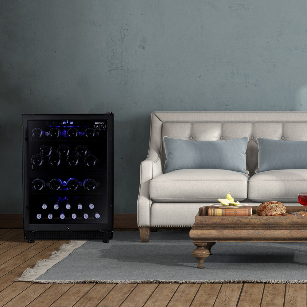 Husky Riserva 154L Dual Zone Wine Fridge in Matte Black (HUSWS54DMBZY)
