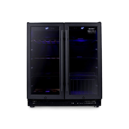 Husky Riserva Double Door Wine Fridge & Drinks Chiller in Matte Black (HUSWS66MBZY)