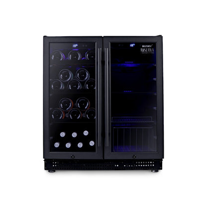Husky Riserva Double Door Wine Fridge & Drinks Chiller in Matte Black (HUSWS66MBZY)