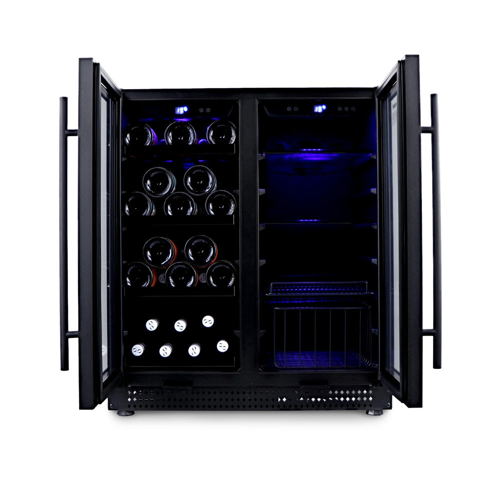 Husky Riserva Double Door Wine Fridge & Drinks Chiller in Matte Black (HUSWS66MBZY)