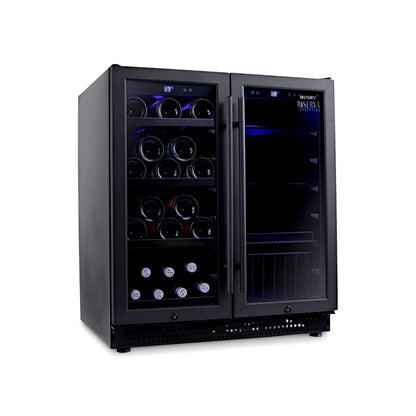 Husky Riserva Double Door Wine Fridge & Drinks Chiller in Matte Black (HUSWS66MBZY)