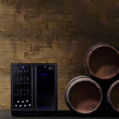 Husky Riserva Double Door Wine Fridge & Drinks Chiller in Matte Black (HUSWS66MBZY)