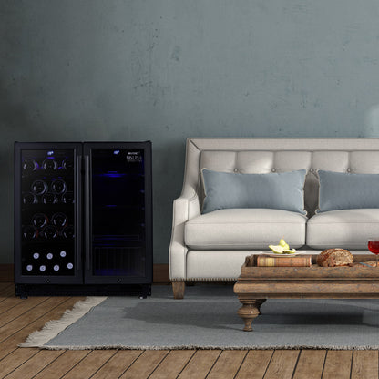 Husky Riserva Double Door Wine Fridge & Drinks Chiller in Matte Black (HUSWS66MBZY)