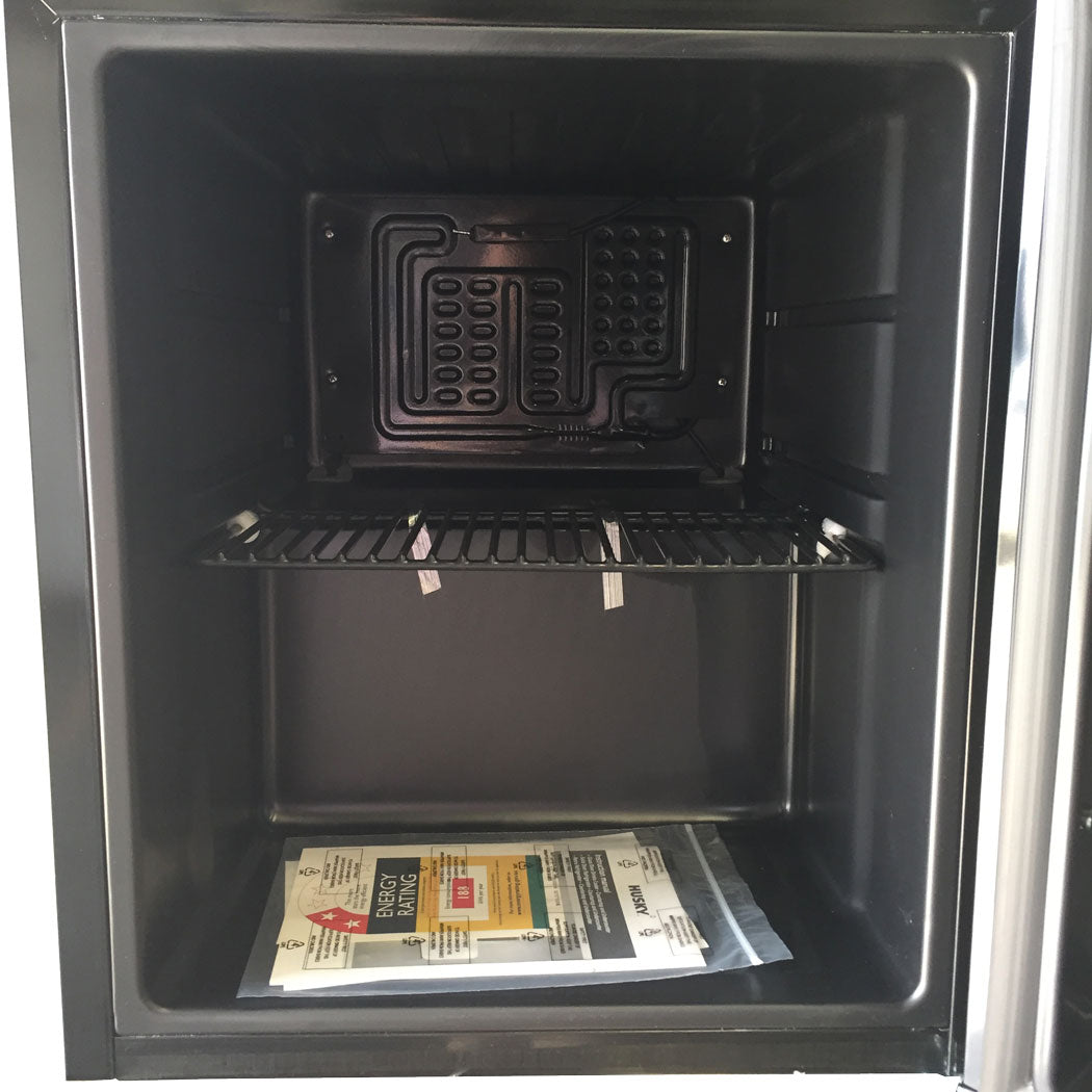 Husky 43L Mini Solid Door Bar Fridge in Black