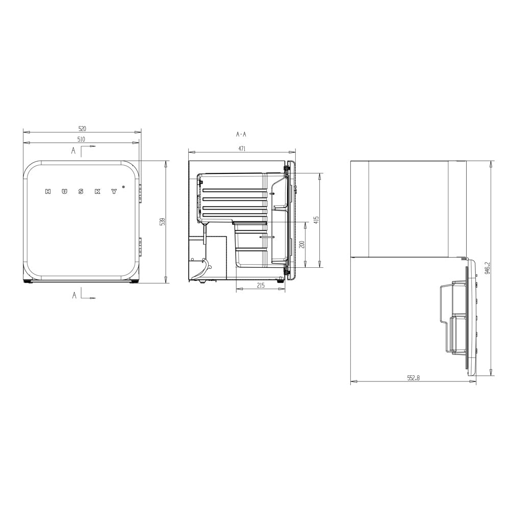 Husky 41L Retro Style Mini Bar Fridge in Red (HUSD-RETRO41-RD-AU.1)